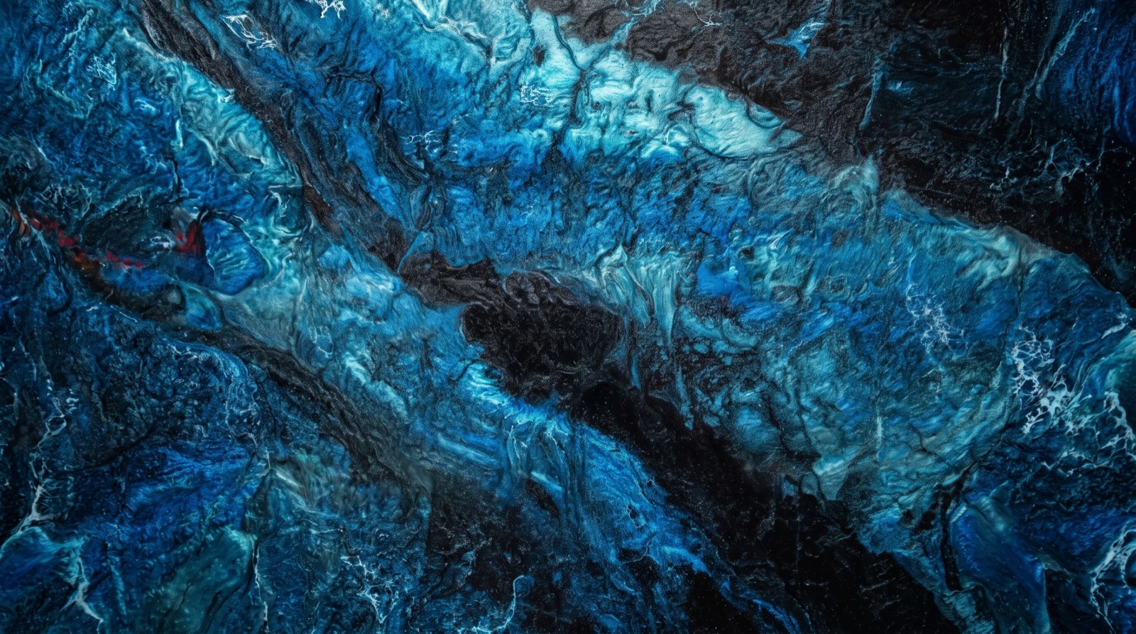 Framed Labradorite resin artwork